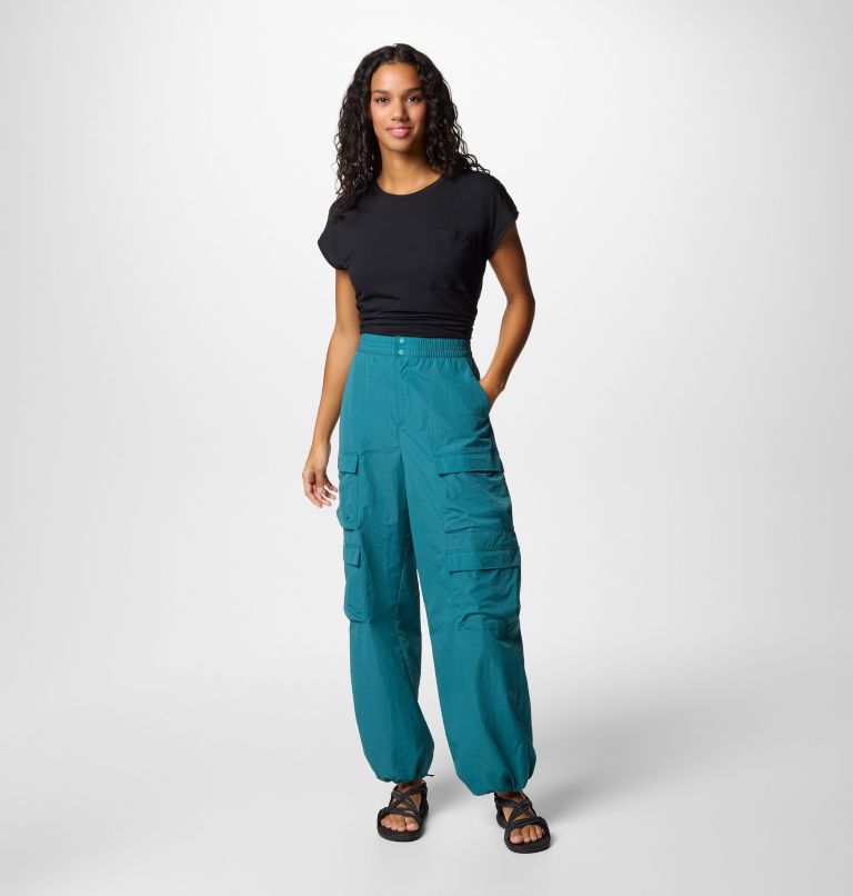 Women's Elevated View Parachute Pants, Color: River Blue, image 7