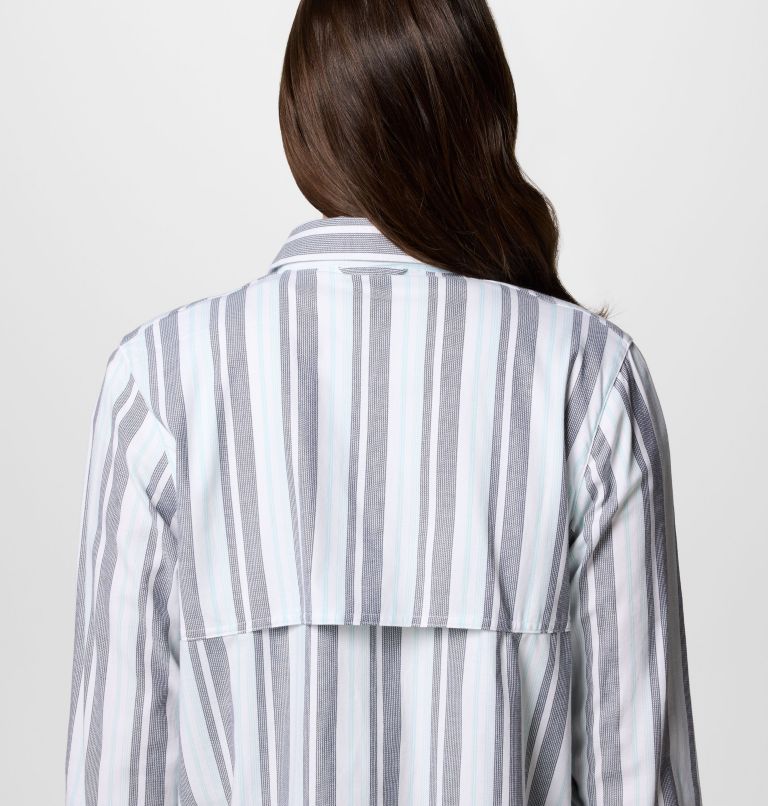 Women's Brea Falls Woven Patterned Long Sleeve Shirt, Color: Collegiate Navy Waterfall Stripe, image 5
