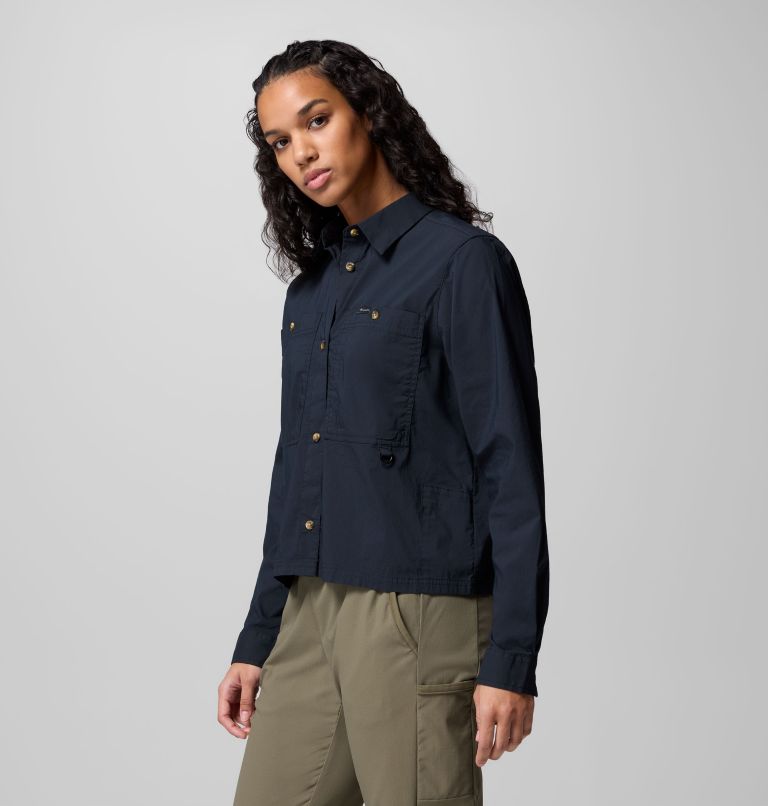 Women's Brea Falls Woven Long Sleeve Shirt, Color: Black, image 3