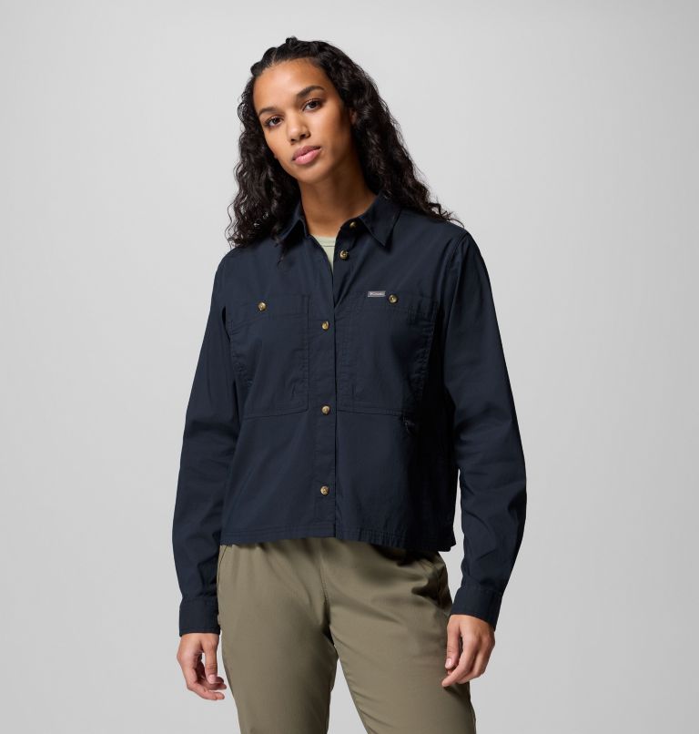 Women's Brea Falls Woven Long Sleeve Shirt, Color: Black, image 4