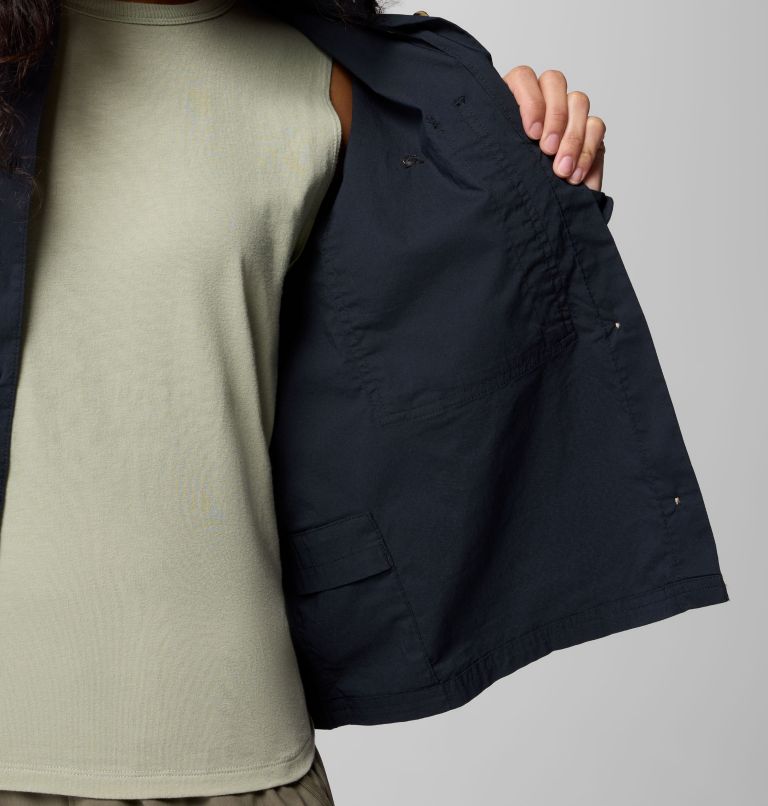 Women's Brea Falls Woven Long Sleeve Shirt, Color: Black, image 7