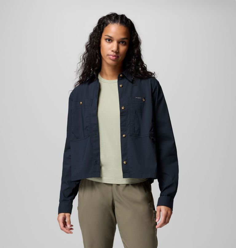 Women's Brea Falls Woven Long Sleeve Shirt, Color: Black, image 1