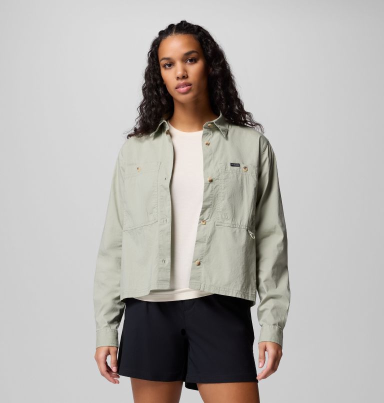 Women's Brea Falls Woven Long Sleeve Shirt, Color: Safari, image 1