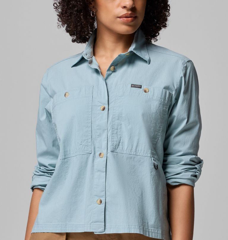 Women's Brea Falls Woven Long Sleeve Shirt, Color: Crushed Blue, image 7