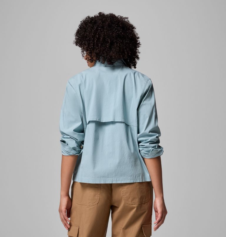 Women's Brea Falls Woven Long Sleeve Shirt, Color: Crushed Blue, image 3