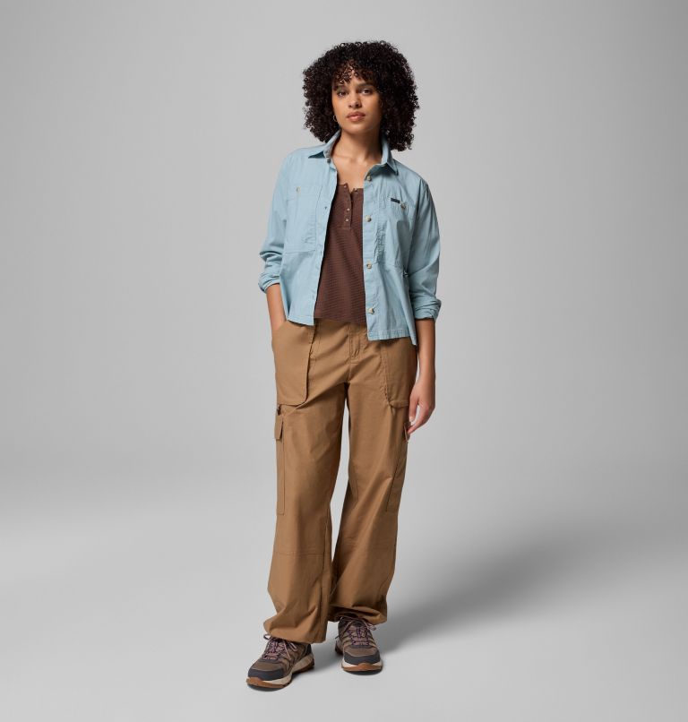 Women's Brea Falls Woven Long Sleeve Shirt, Color: Crushed Blue, image 2
