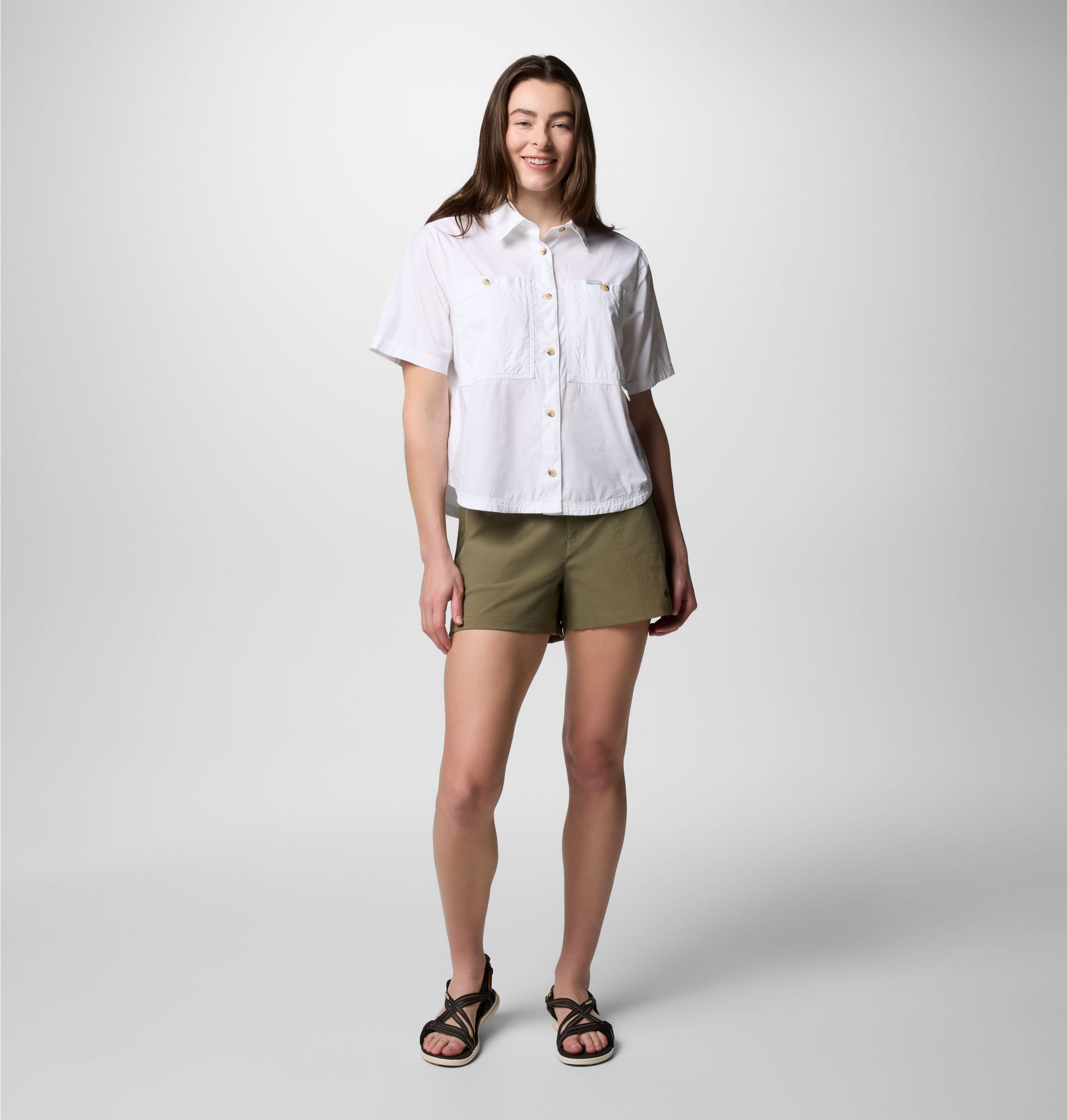 (取寄) コロンビア レディース ブレア フォールズ ウーブン ショート スリーブ Columbia women Brea Falls Woven Short Sleeve White Women's Brea Falls Woven Short Sleeve Shirt | Columbia