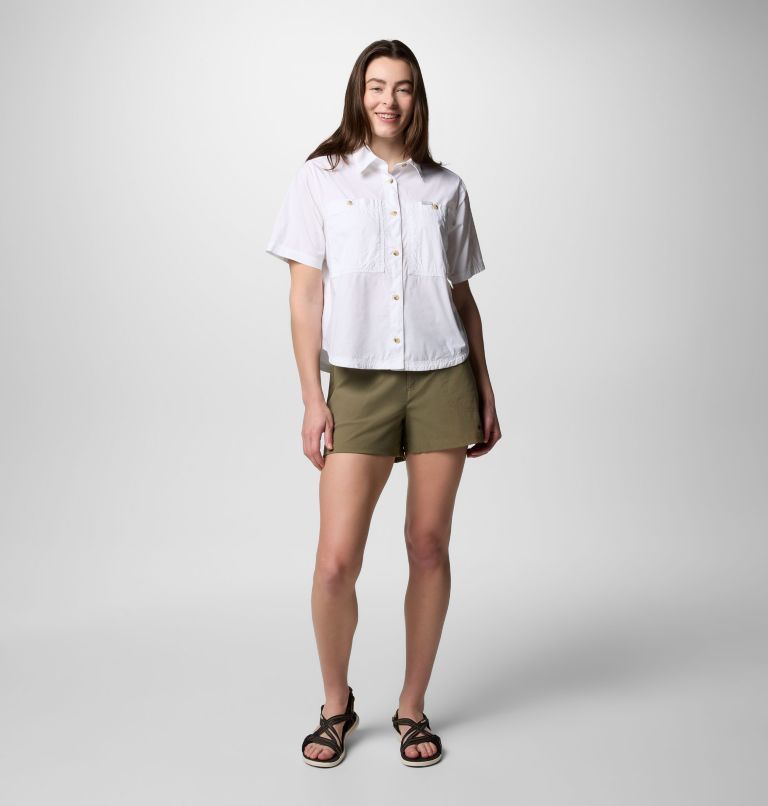 Women's Brea Falls Woven Short Sleeve Shirt, Color: White, image 6