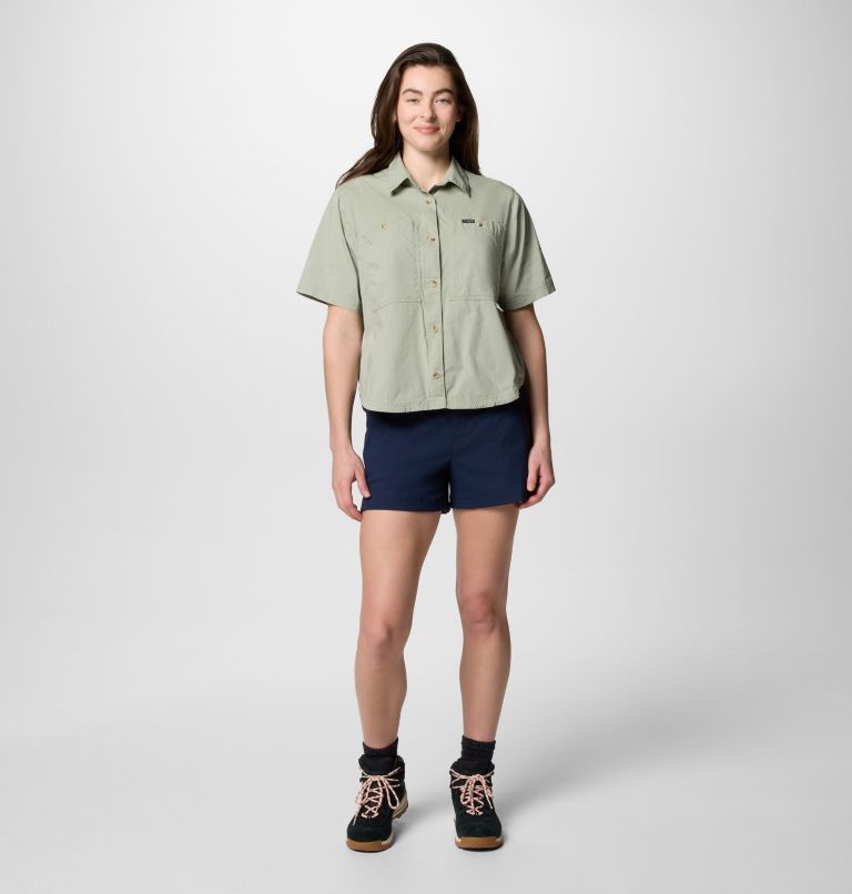 Women's Brea Falls Woven Short Sleeve Shirt, Color: Safari, image 6