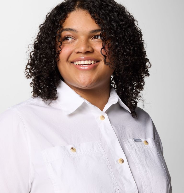 Women's Brea Falls Woven Short Sleeve Shirt - Plus Size, Color: White, image 4