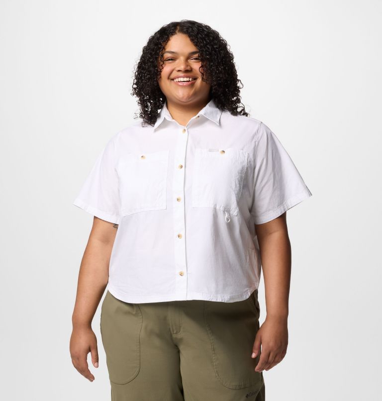 Women's Brea Falls Woven Short Sleeve Shirt - Plus Size, Color: White, image 1