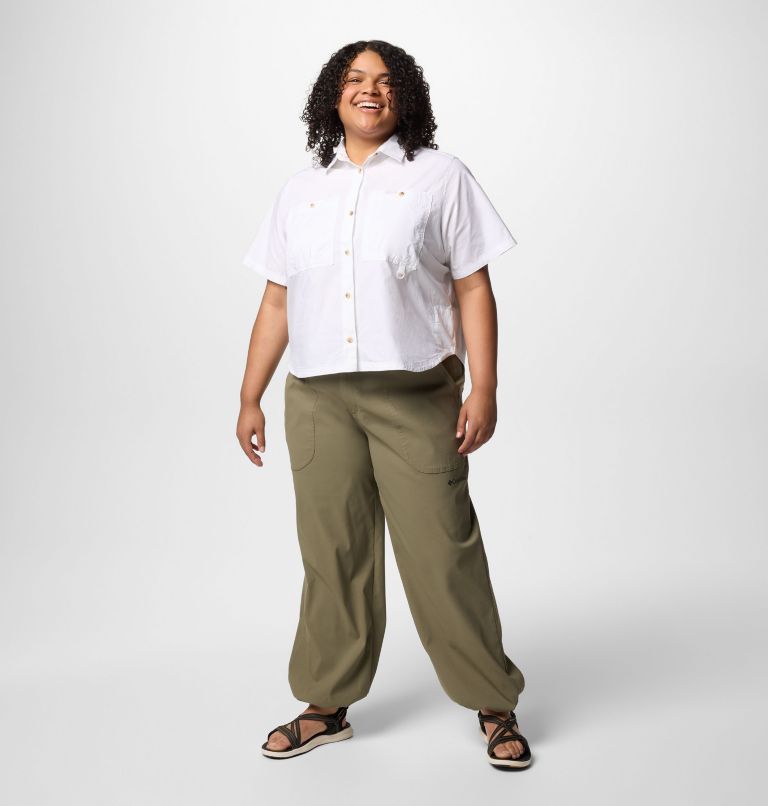 Women's Brea Falls Woven Short Sleeve Shirt - Plus Size, Color: White, image 6