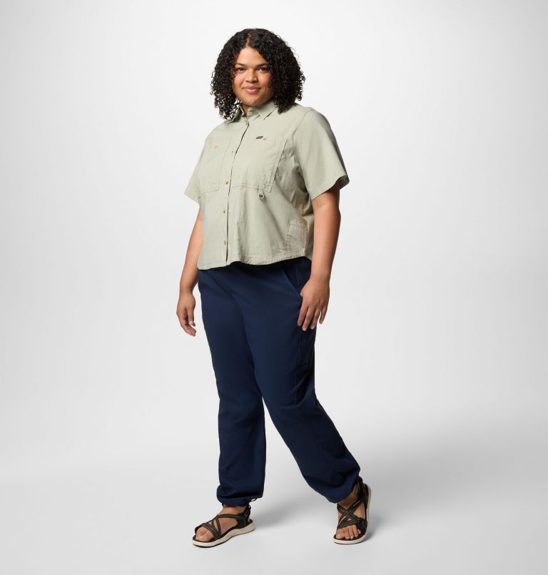 Women's Brea Falls Woven Short Sleeve Shirt - Plus Size, Color: Safari, image 6