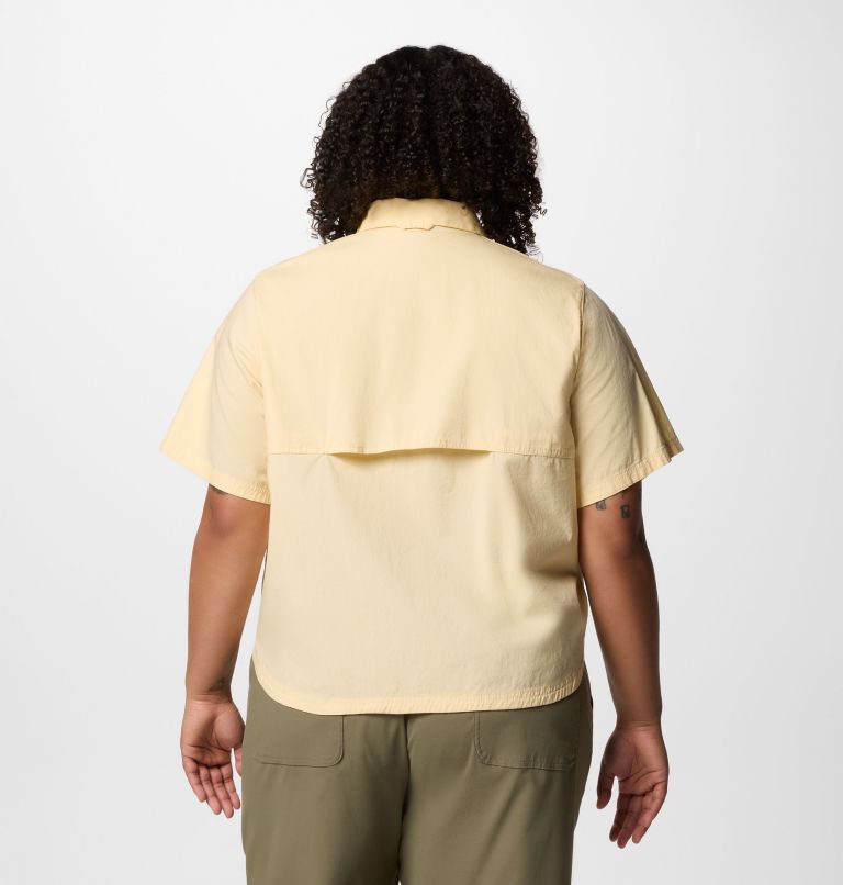 Women's Brea Falls Woven Short Sleeve Shirt - Plus Size, Color: Lemon Wash, image 2