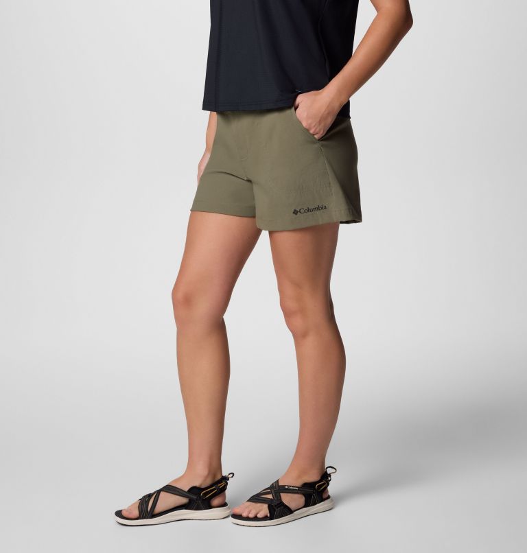 Women's Brea Falls Nylon Shorts, Color: Stone Green, image 3