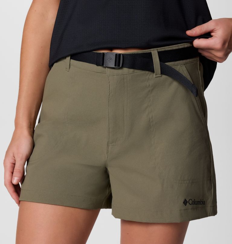 Women's Brea Falls Nylon Hiking Shorts, Color: Stone Green, image 4