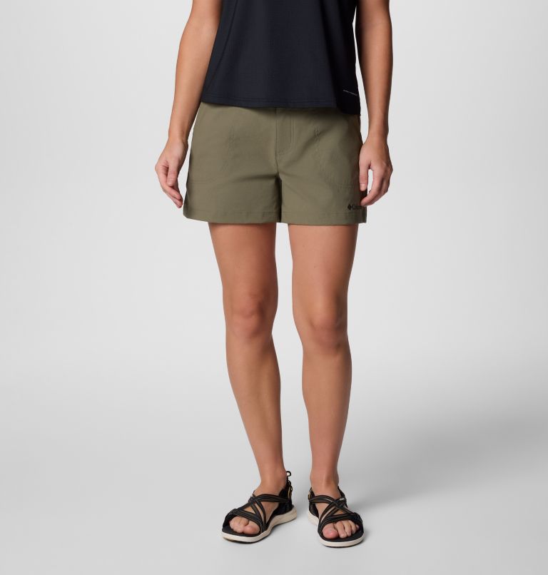 Women's Brea Falls Nylon Hiking Shorts, Color: Stone Green, image 1