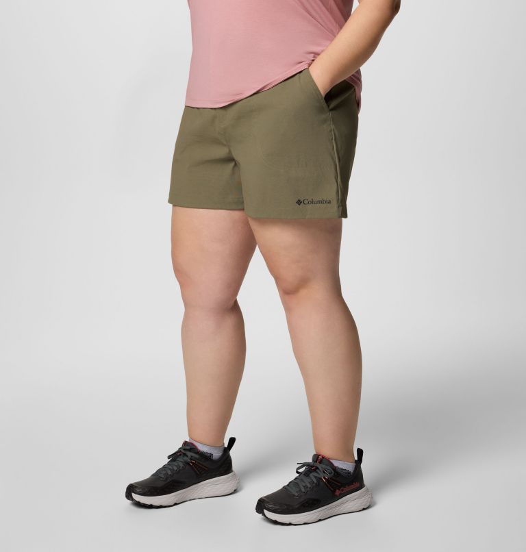 Women's Brea Falls Nylon Shorts - Plus Size, Color: Stone Green, image 3