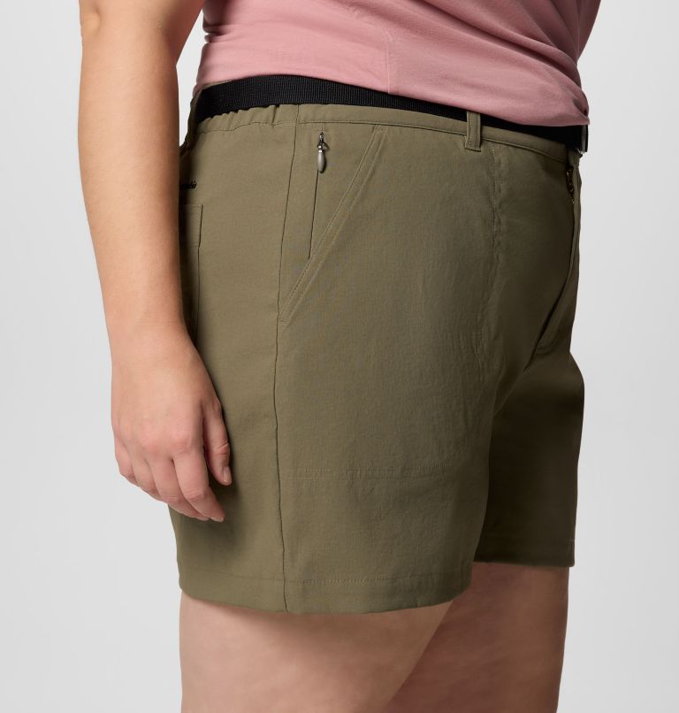 Women's Brea Falls Nylon Shorts - Plus Size, Color: Stone Green, image 5
