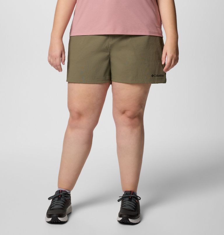 Women's Brea Falls Nylon Shorts - Plus Size, Color: Stone Green, image 1