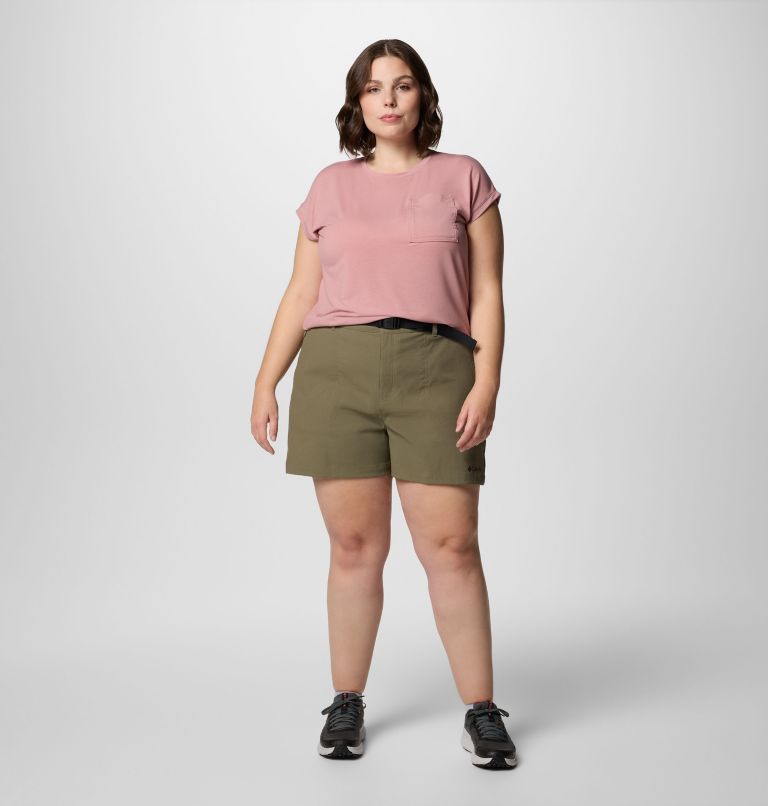 Women's Brea Falls Nylon Shorts - Plus Size, Color: Stone Green, image 6
