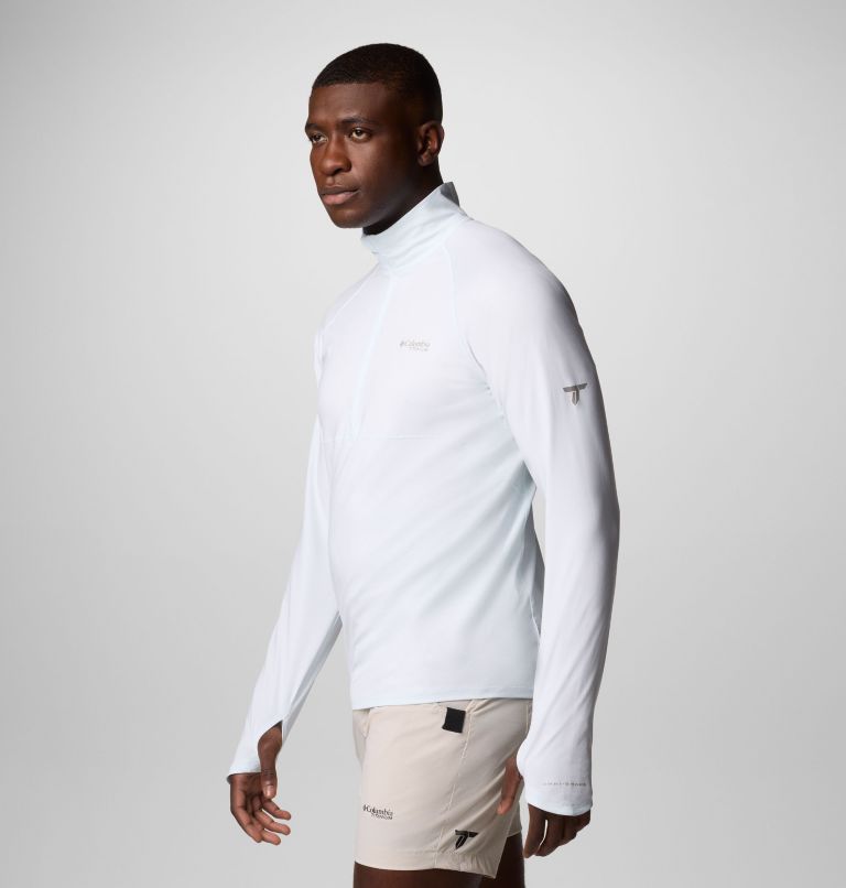 Men's Summit Valley Long Sleeve Half Zip Shirt, Color: White, image 4