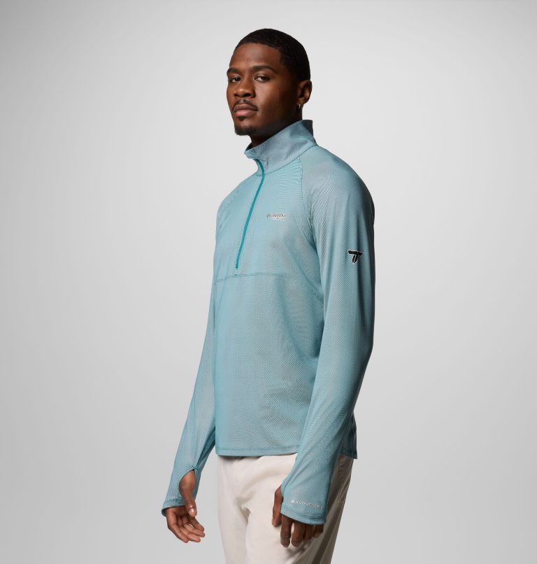 Men's Summit Valley Long Sleeve Half Zip Shirt, Color: River Blue, image 4