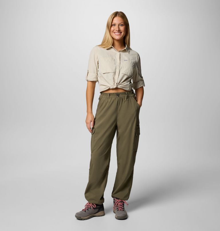 Women's Skien Valley Cargo Hiking Trousers, Color: Stone Green, image 8