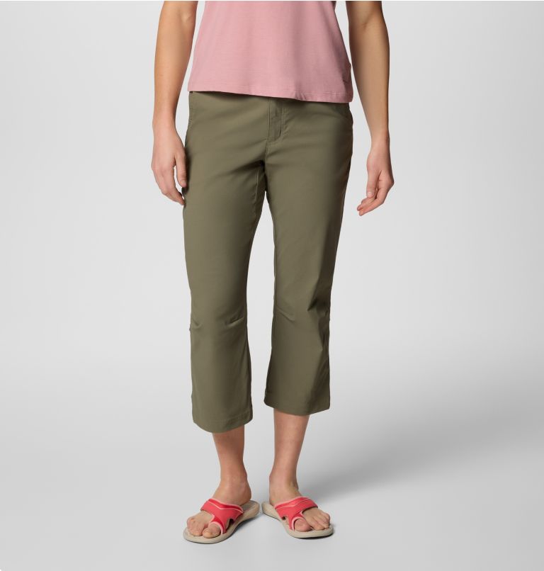 Women's Leslie Falls II Hiking Capri, Color: Stone Green, image 1