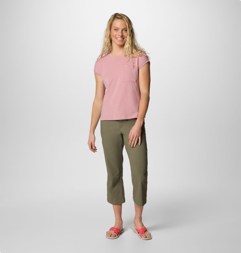 Women's Leslie Falls II Hiking Capri, Color: Stone Green, image 7