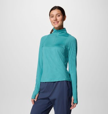 Women's Weekend Ascent Half Zip Shirt, Color: Teal, image 11