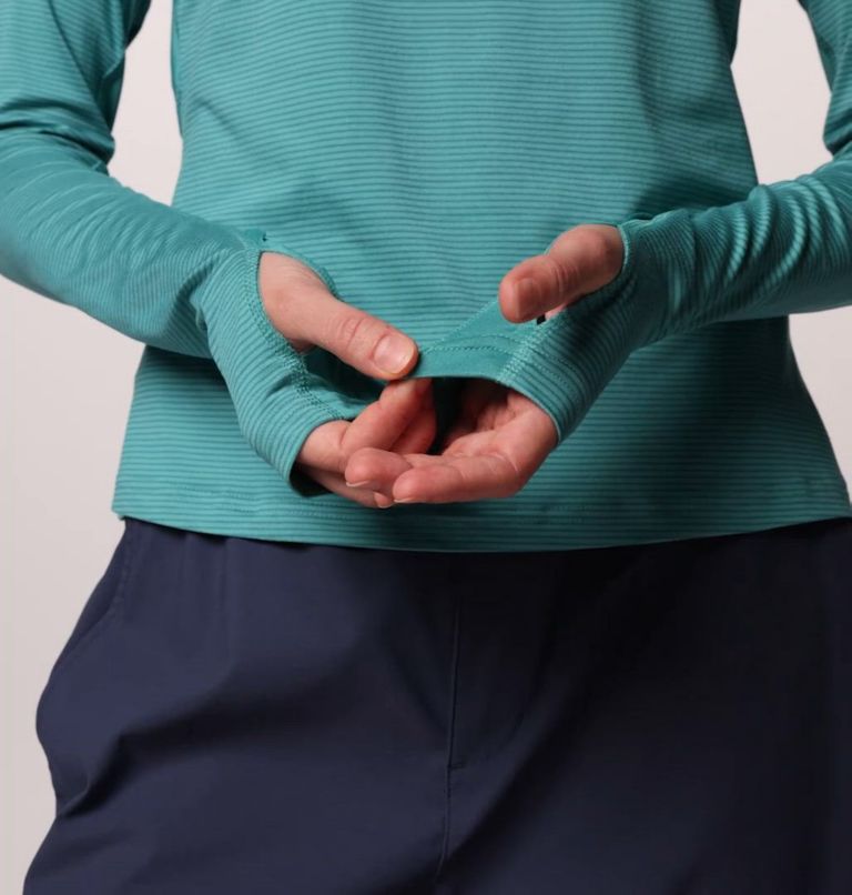 Sudadera con media cremallera Weekend Ascent para mujer, Color: Teal