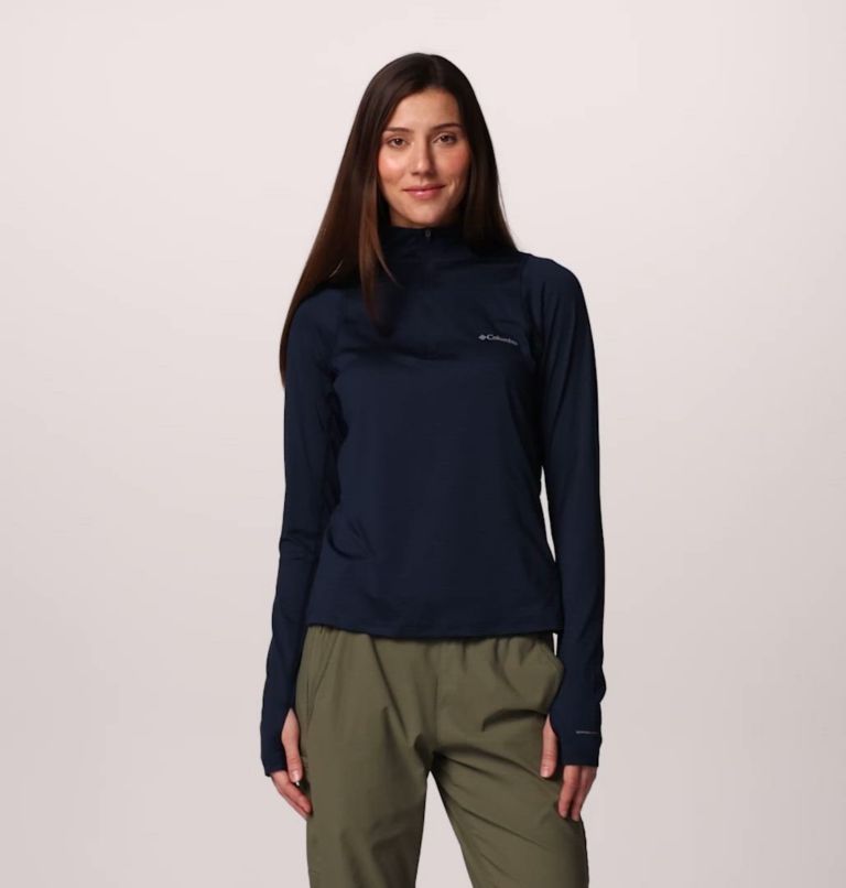 Women's Weekend Ascent Half Zip Shirt, Color: Collegiate Navy