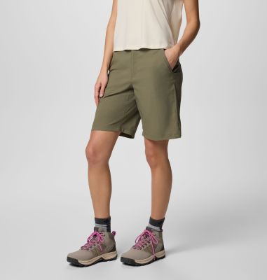 Women's Leslie Falls Long Shorts II, Color: Stone Green, image 7