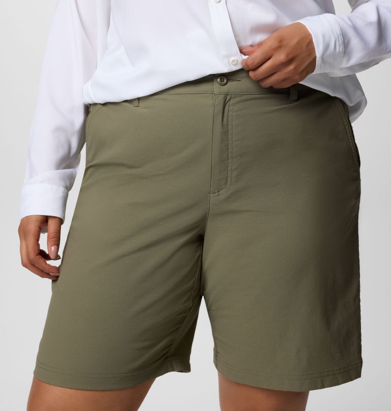 Women's Leslie Falls Long Shorts II - Plus Size, Color: Stone Green, image 4