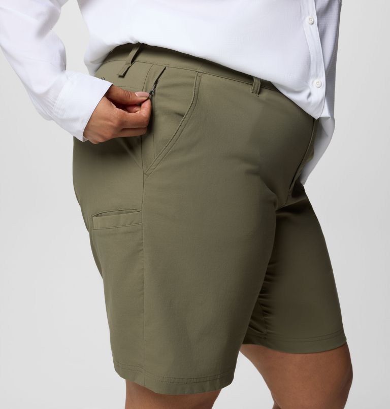 Women's Leslie Falls Long Shorts II - Plus Size, Color: Stone Green, image 6