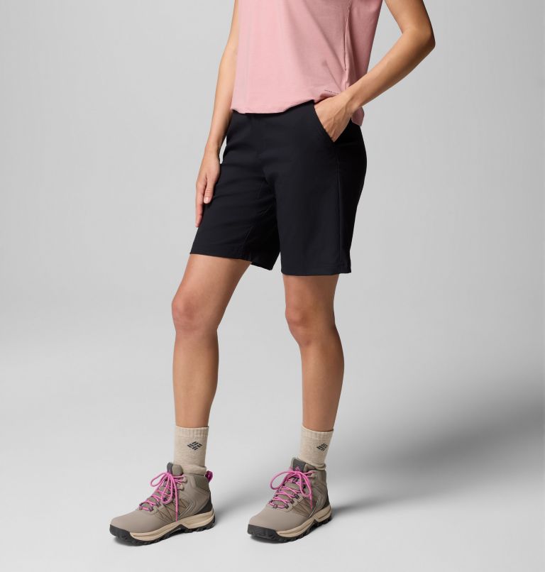 Women's Leslie Falls Long Hiking Shorts II, Color: Black, image 3