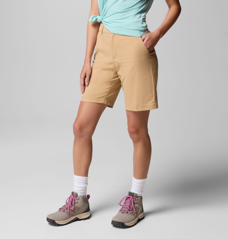 Women's Leslie Falls Long Hiking Shorts II, Color: Canoe, image 3