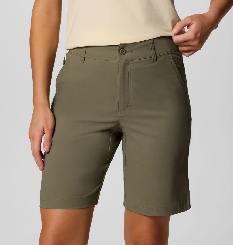 Shorts de corte largo de senderismo Leslie Falls II para mujer, Color: Stone Green, image 4