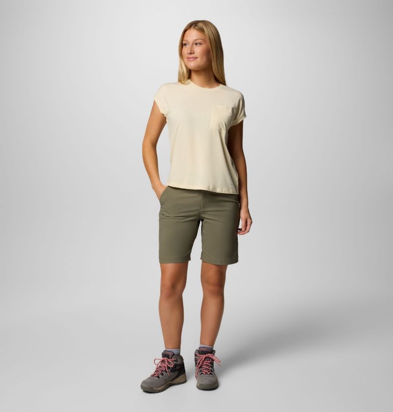 Shorts de corte largo de senderismo Leslie Falls II para mujer, Color: Stone Green, image 6