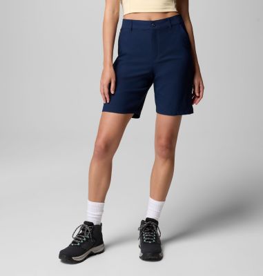 Women's Leslie Falls Long Hiking Shorts II, Color: Collegiate Navy, image 1