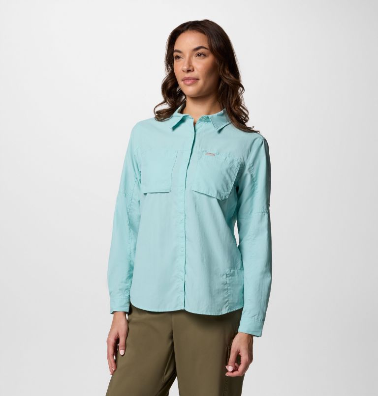 Women's Skien Valley Long Sleeve Shirt, Color: Spray, image 3