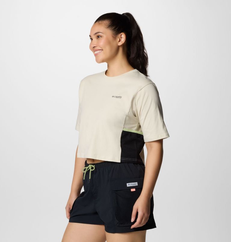 Women's PFG Open Water T-Shirt, Color: Stone, Black, image 3