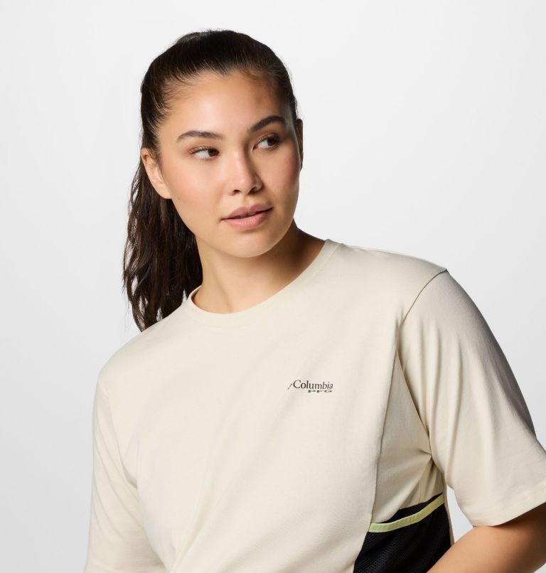 Women's PFG Open Water T-Shirt, Color: Stone, Black, image 4