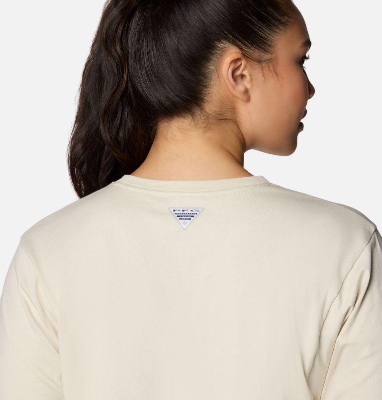 Women's PFG Open Water T-Shirt, Color: Stone, Black, image 5
