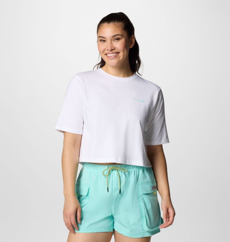Women's PFG Open Water Short Sleeve T-Shirt, Color: White, White, image 1