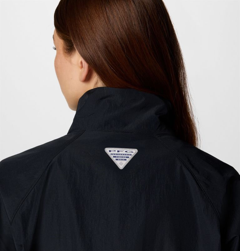 Women's PFG Open Water Windbreaker, Color: Black, Hydrangea, Spring Yellow WldBlms, image 5