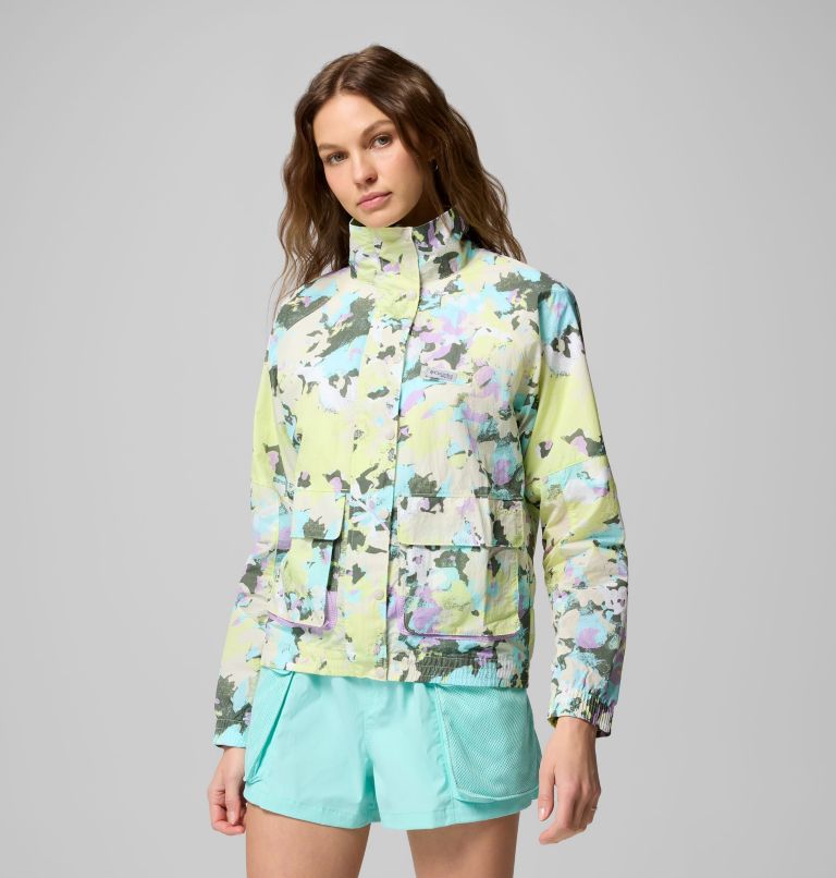 Women's PFG Open Water Windbreaker, Color: Spring Yellow Wildblooms, image 5