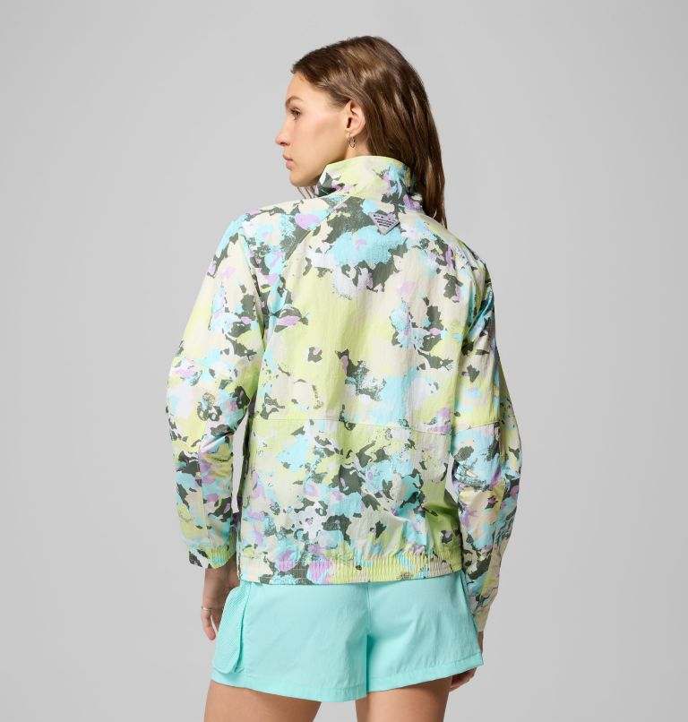 Women's PFG Open Water Windbreaker, Color: Spring Yellow Wildblooms, image 2