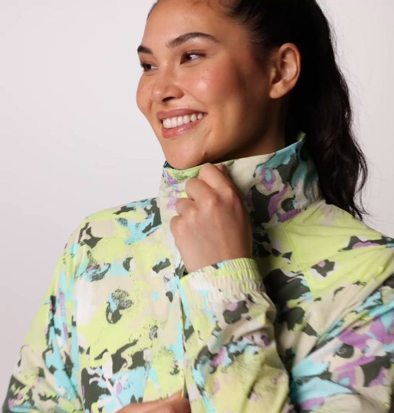 Women's PFG Open Water Windbreaker, Color: Spring Yellow Wildblooms